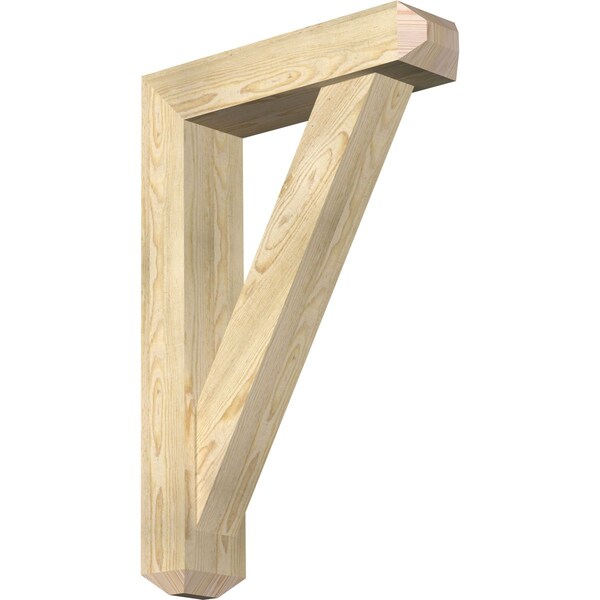 Ekena Millwork Traditional Craftsman Rough Sawn Bracket w/ Offset Brace, Douglas Fir, 6"W x 24"D x 36"H BKT0604X24X36TRA04RDF - main